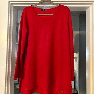 T Tahari Bold Red Long Sleeve Women's Top